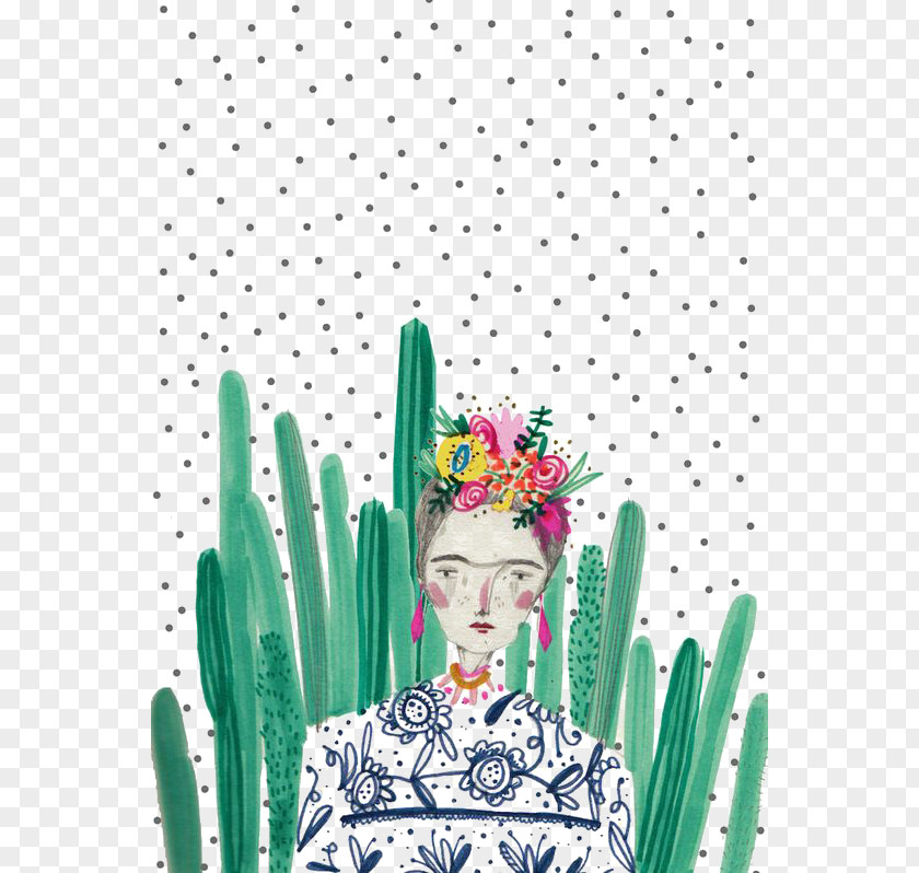 Cactus And Girls Diego Rivera Viva La Frida! Drawing Mexican Art Illustration PNG
