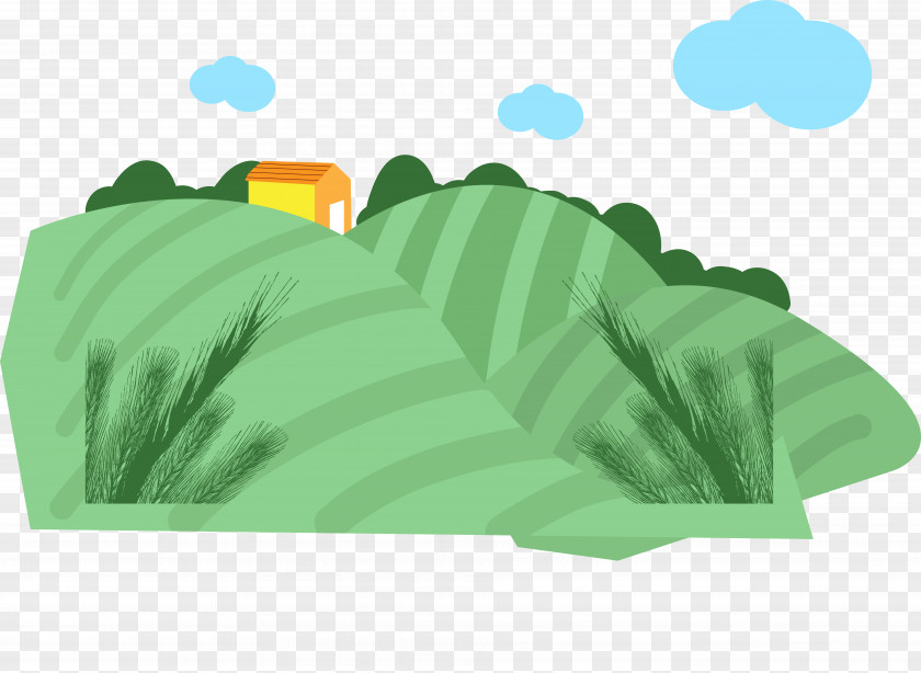 Hillside Grassland Vector Illustration PNG