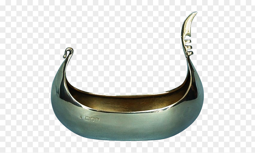 Silver Sterling Gondola Salt Cellar PNG