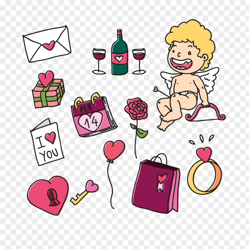 Vector Cupid Valentines Day Euclidean PNG