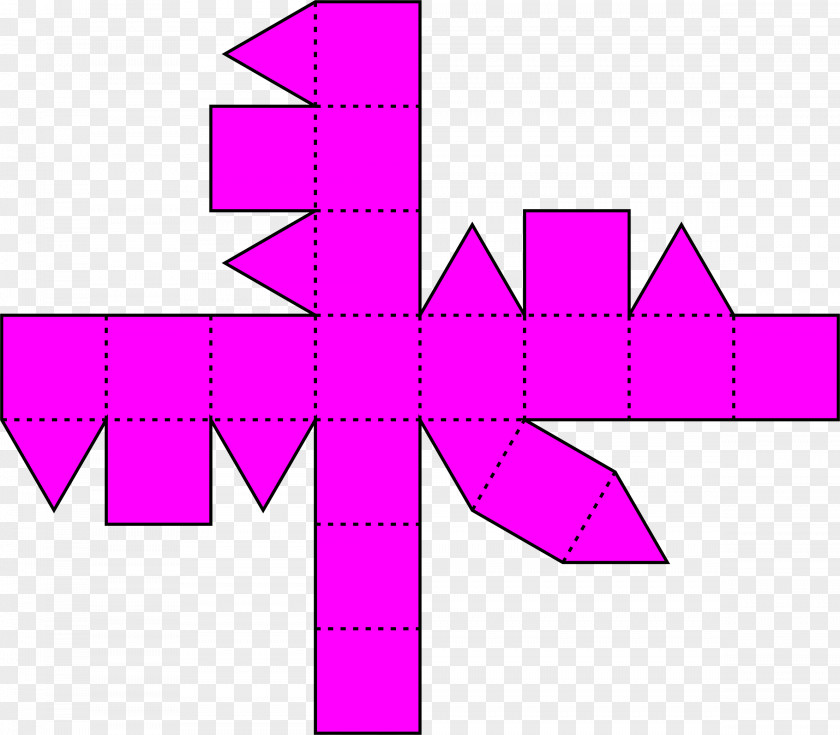 Magenta Rhombicuboctahedron Net Color PNG