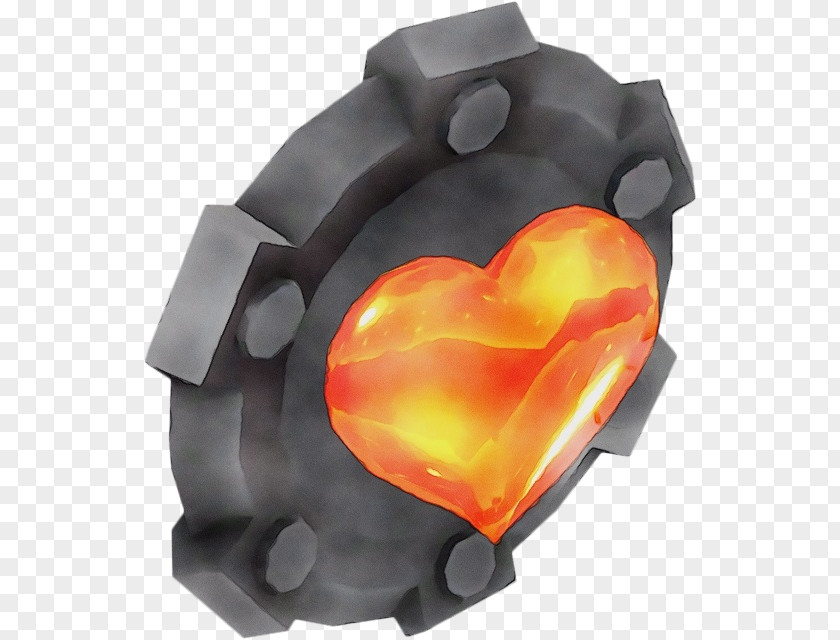 Metal Heart Orange PNG