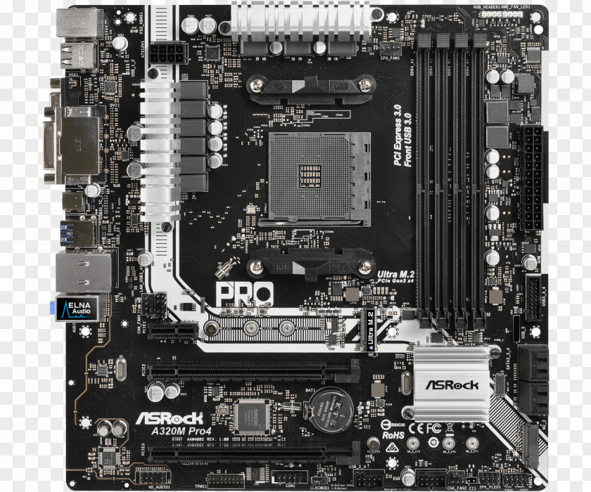 Asrock AB350M Amd B350 Socket AM4 Micro Atx Motherboard MicroATX ASRock A320M AB350 PRO4 PNG