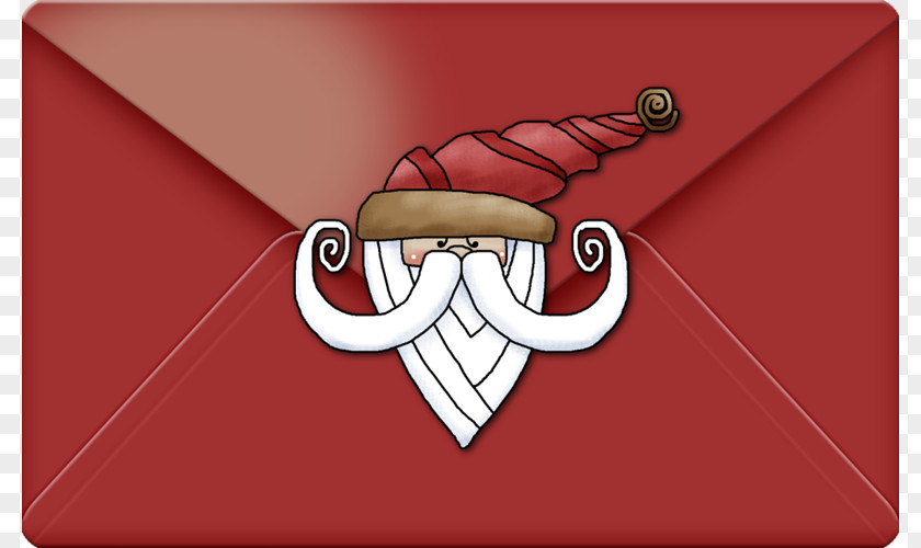 Cartoon Painted Red Christmas Envelope PNG