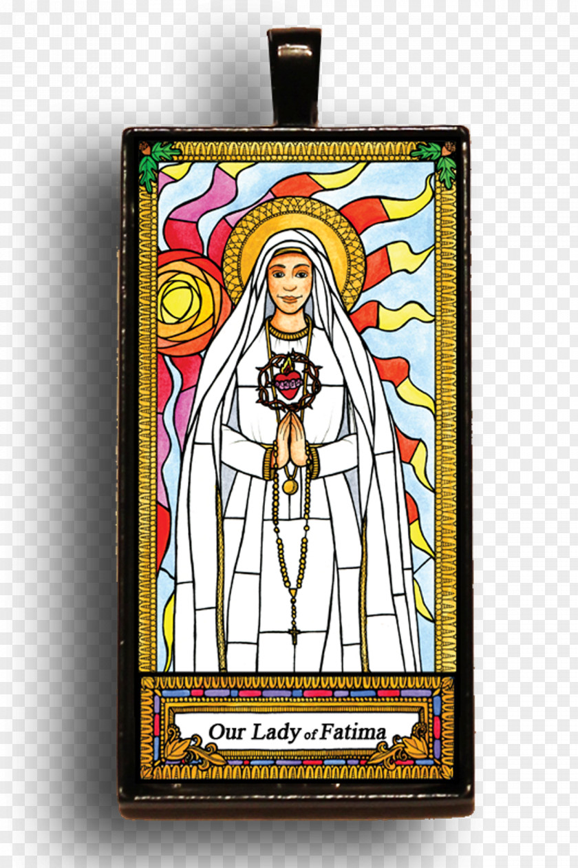 Our Lady Of Fatima Stained Glass Art Material Font PNG
