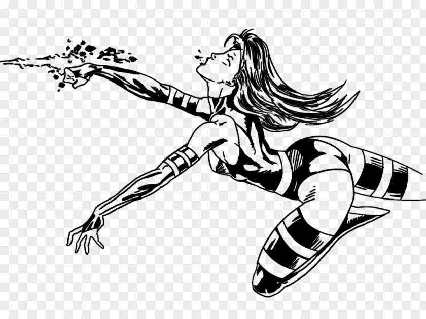 Psylocke X-Men: Mutant Apocalypse Line Art Sketch PNG