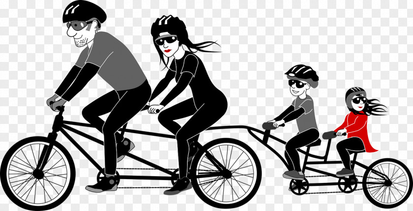 Bicycles Tandem Bicycle Family Cycling Clip Art PNG