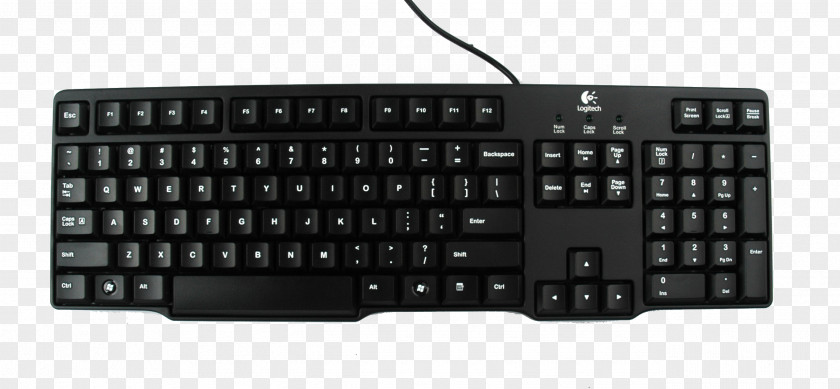 Black Wired Keyboard Computer Mouse PS/2 Port Logitech USB PNG