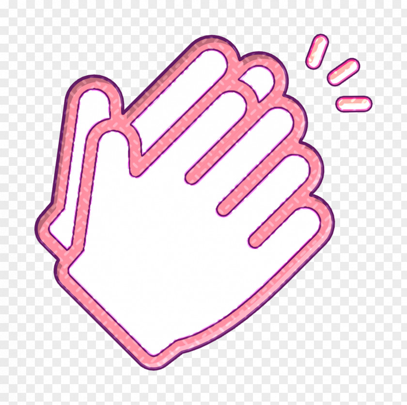 Gestures Icon Clap Linear Hand PNG