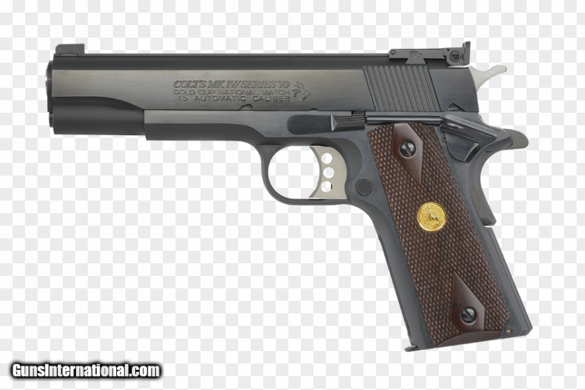 Gold Gun .45 ACP Colt's Manufacturing Company M1911 Pistol Firearm Colt Delta Elite PNG