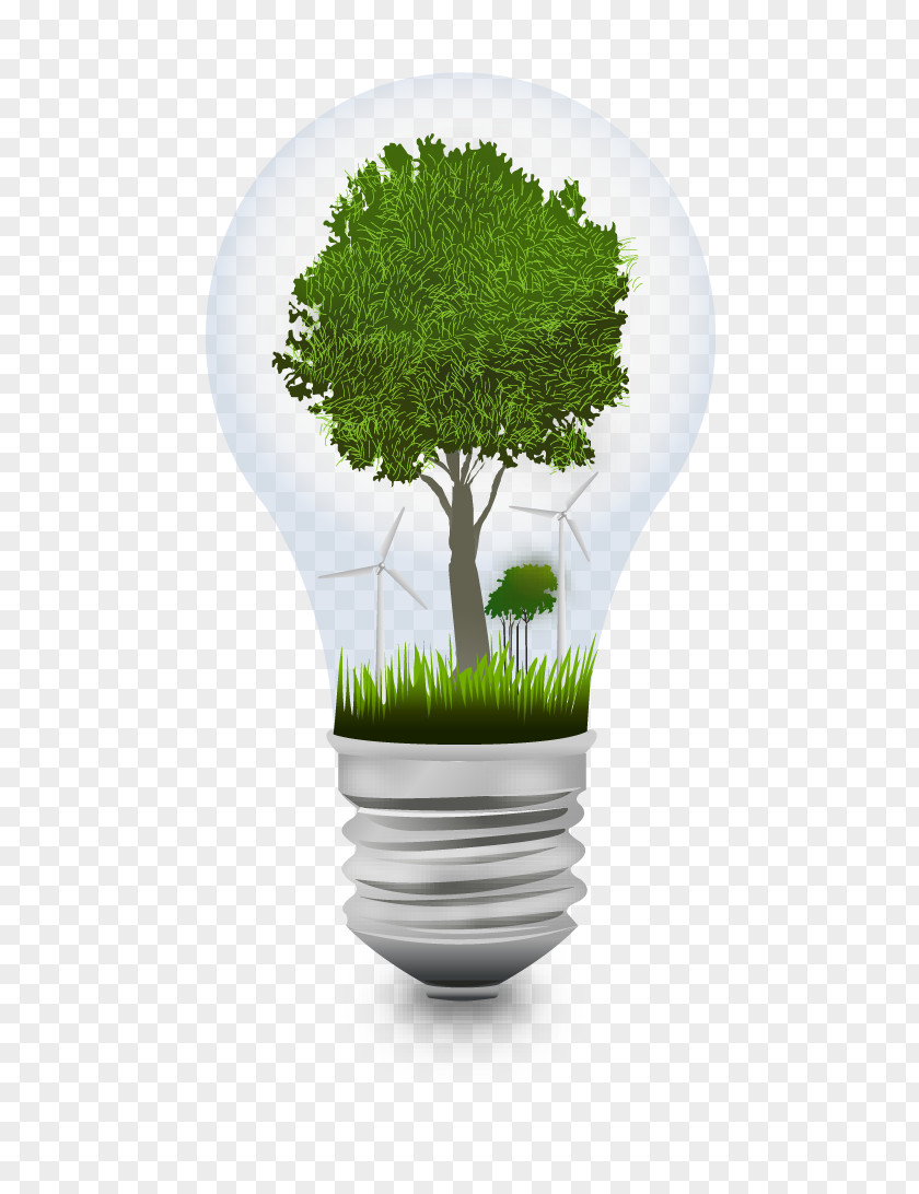 Green Light Bulb Idea Environmental Protection Incandescent Energy Conservation PNG