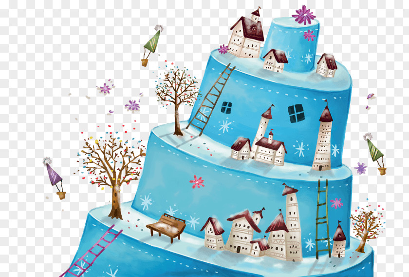 Inside A House Birthday Cake Dessert Tea PNG