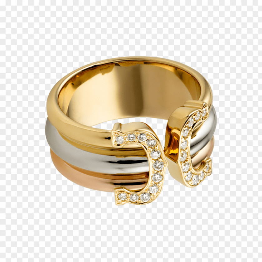 Gold Ring Earring Cartier Bijou Diamond PNG