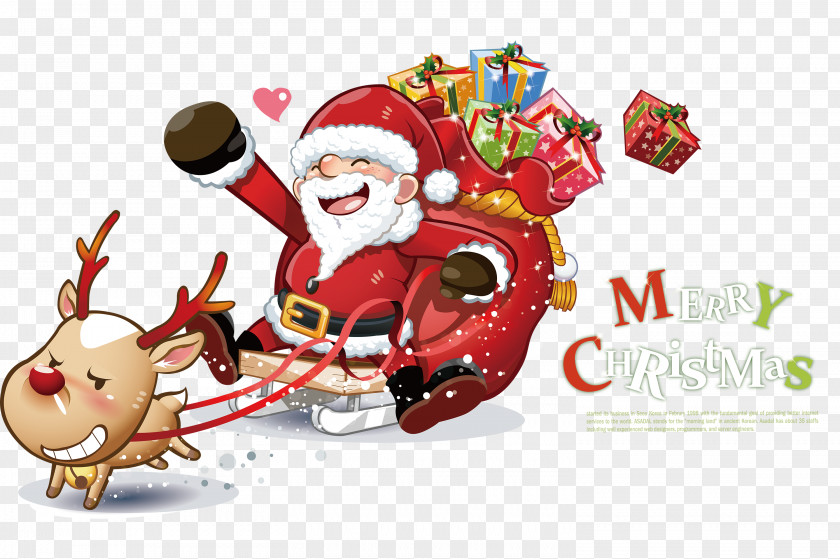 Santa And Sleigh Vector Material Free Download Claus Clip Art PNG