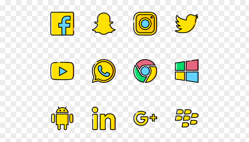 Social Media Pack Technology Brand Line Font PNG