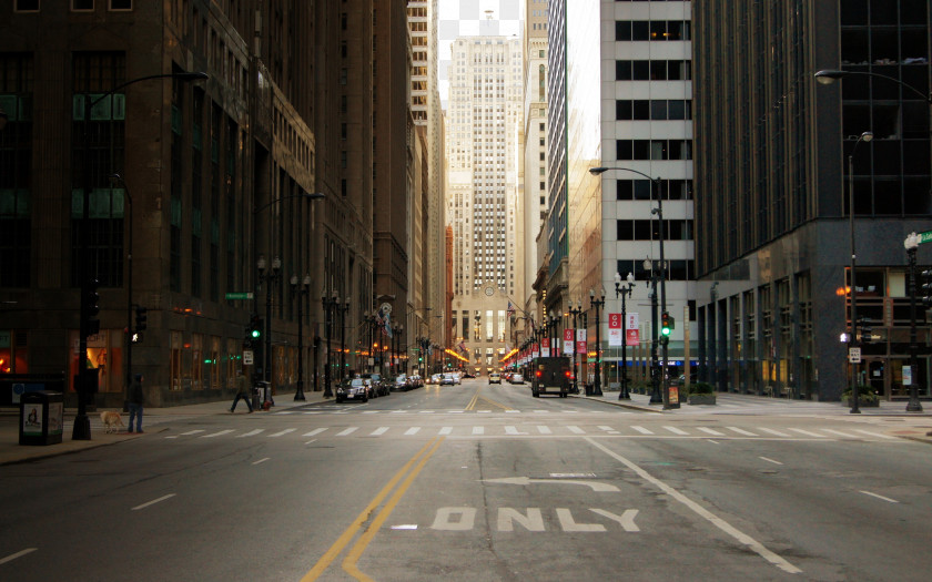 City Five Chicago New York Street Wallpaper PNG