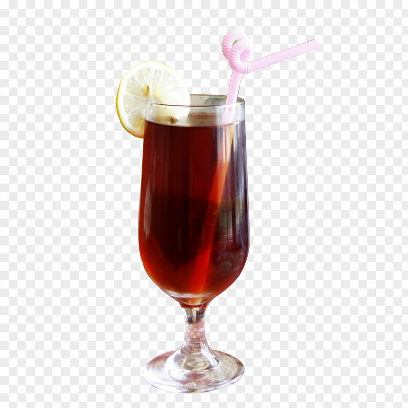 Frozen Lemon Tea Straw Mulled Wine Grog Juice Cocktail PNG