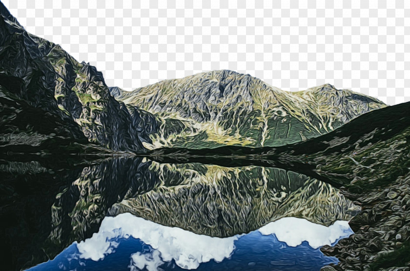 Natural Landscape Tarn Mountainous Landforms Mountain Highland Range Nature PNG