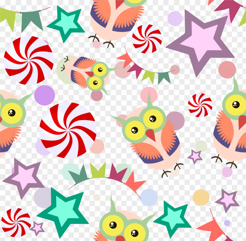 Cartoon Owl FivePointed Star Pattern U3067 Wo Clip Art PNG