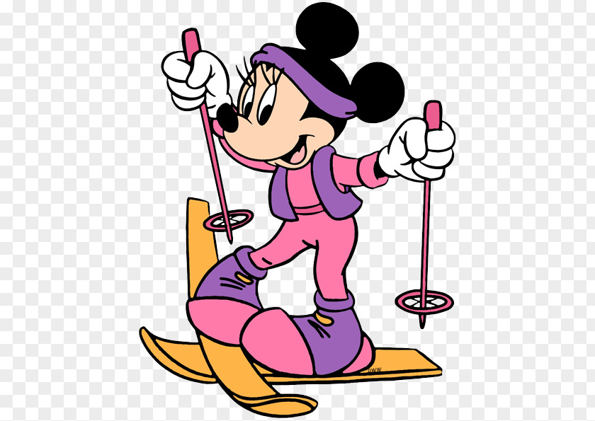 Family Skiing Cliparts Minnie Mouse Mickey Donald Duck Goofy Piglet PNG