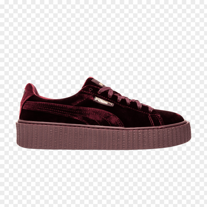 Maroon Velvet Creepers Puma Suede Classic Men's Shoes Sports Brothel Creeper PNG