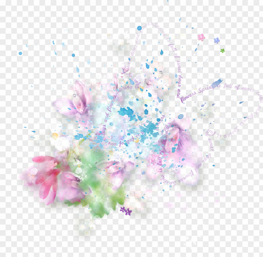 Plant Pink Watercolor Flower Background PNG