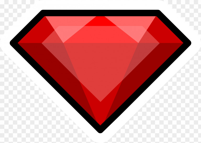 Ruby Club Penguin Island Gemstone Pin PNG