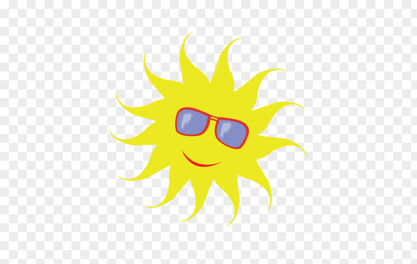 Cartoon Sun Art Summer Blue PNG