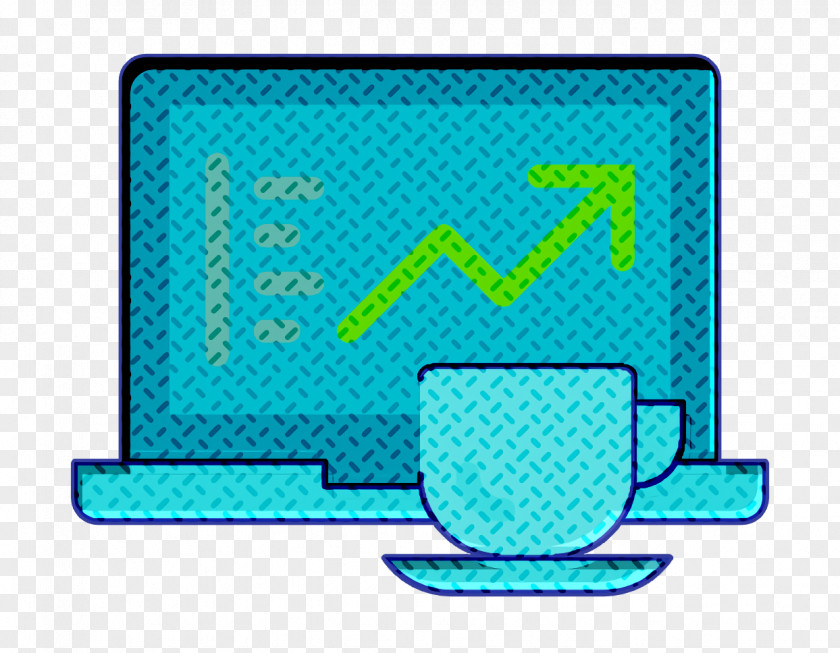 Office Elements Icon Laptop Analytics PNG