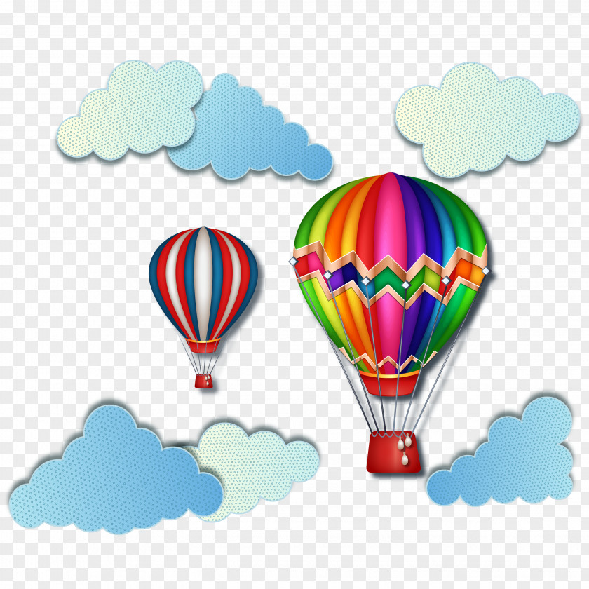 Color Hot Air Balloon Design Vector Material Toy PNG