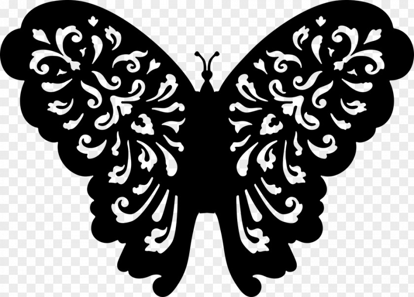 Motif Symmetry Butterfly Silhouette PNG