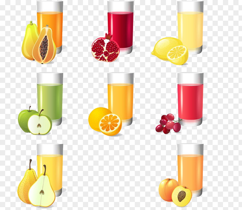 Variety Of Colorful Spring And Summer Romantic Fashion Fresh Delicious Fruits Lemon Tea Orange Juice Smoothie Apple Lemonade PNG
