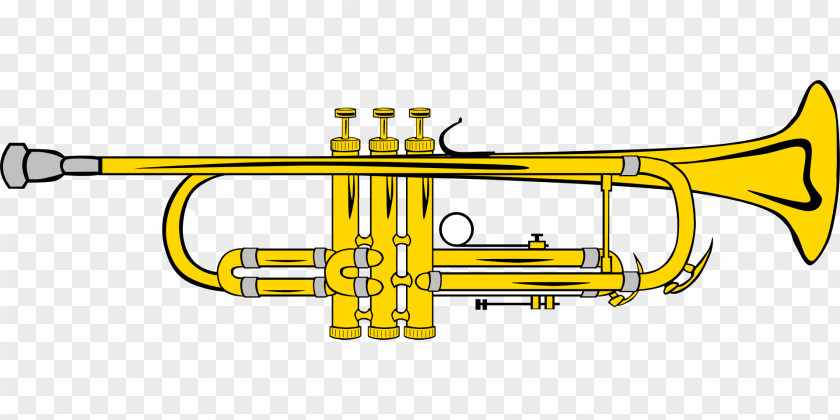 Yellow Trombone Trumpet Clip Art PNG