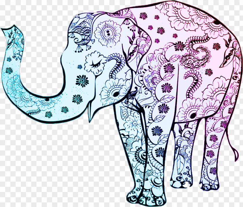 Elephant Drawing African Bedding Pillow Color PNG