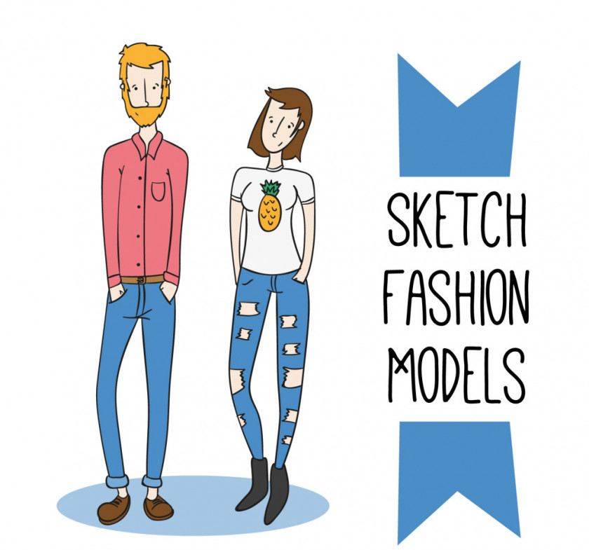 Fashion Model Drawing Sketch PNG