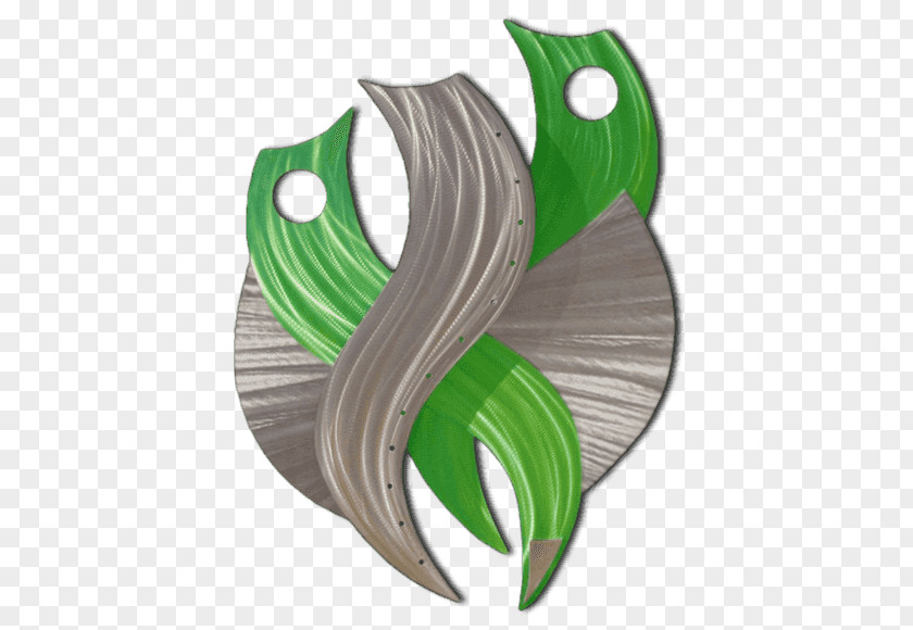 Green Abstract Work Of Art Metal Sculpture PNG