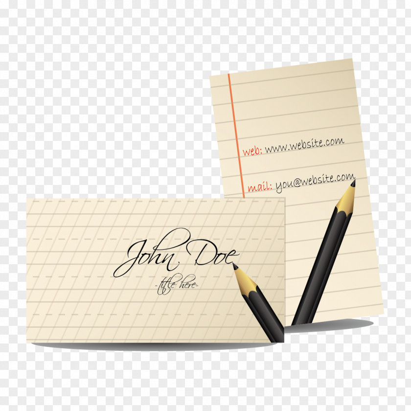 Vector Pen And Paper Business Card Pencil PNG