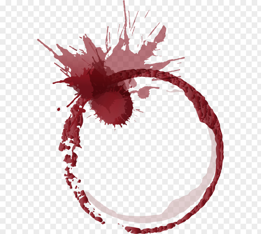 Vector Red Wine Stain Effect Sparkling Glass Drink PNG