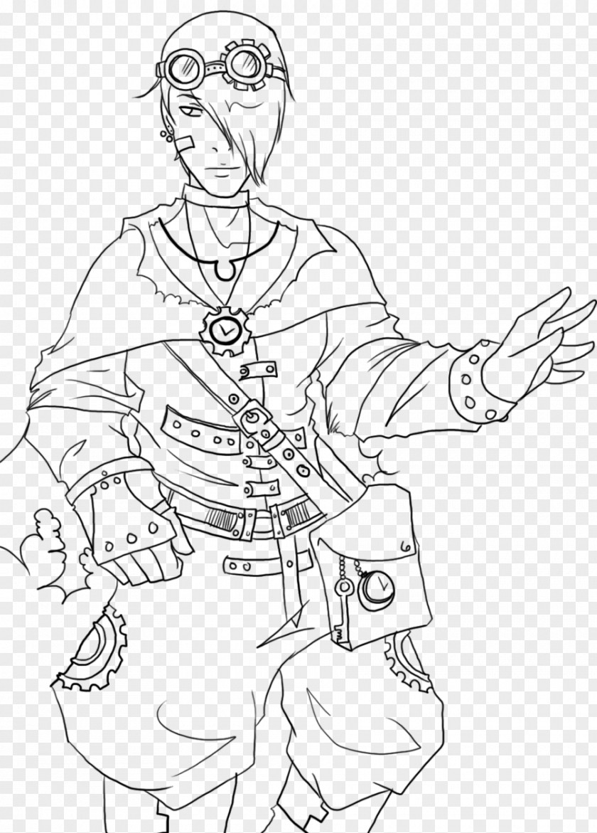 Steampunk Line Art Finger Homo Sapiens Cartoon PNG