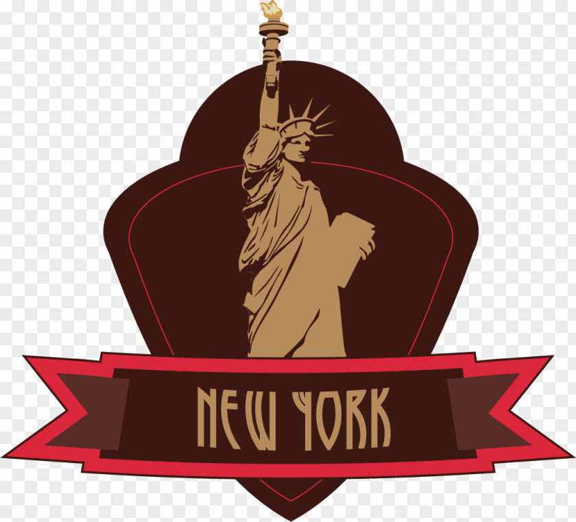 Vector Statue Of Liberty American Label Brazil New York City Country Landmark PNG