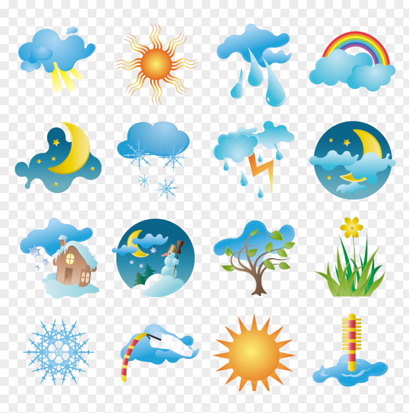 Weather Forecast Cartoon Pictures Season Icon PNG