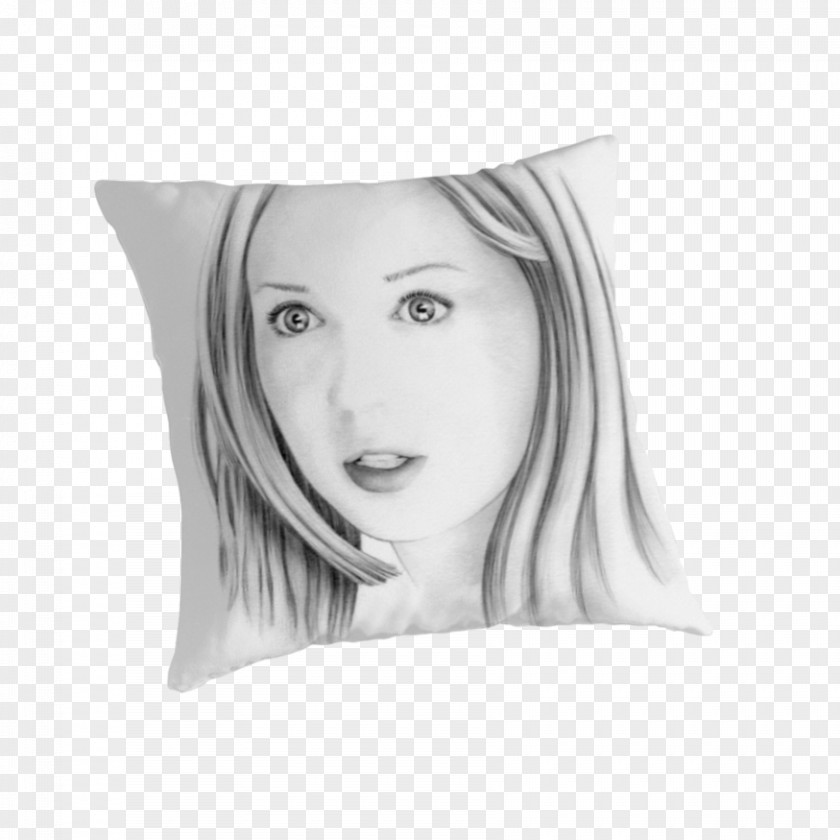 Karen Gillan Cushion Monochrome Photography Drawing Throw Pillows PNG