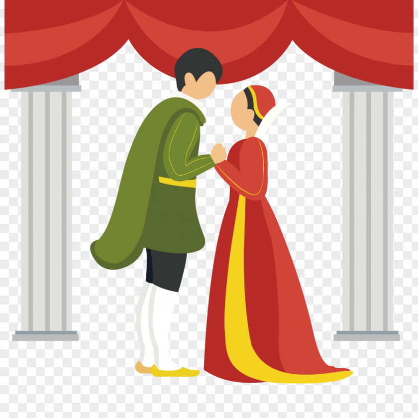 Prince And Princess Of Love Illustration PNG