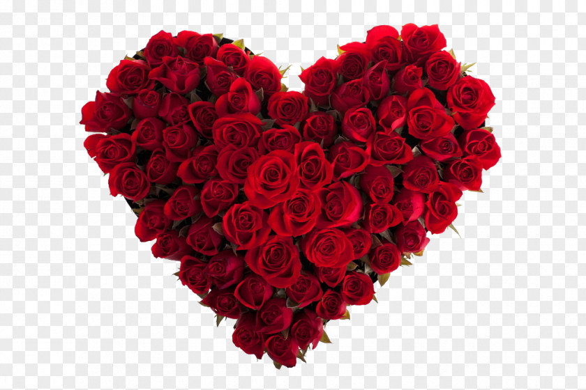 A Bunch Of Heart Flowers Rose Valentines Day Love Floristry Romance PNG