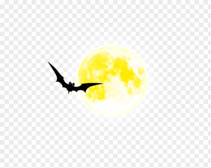 Moon Bat Yellow Computer Wallpaper PNG