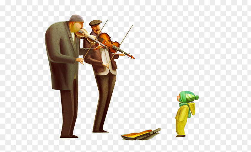 Violin Old People Behance Illustration PNG