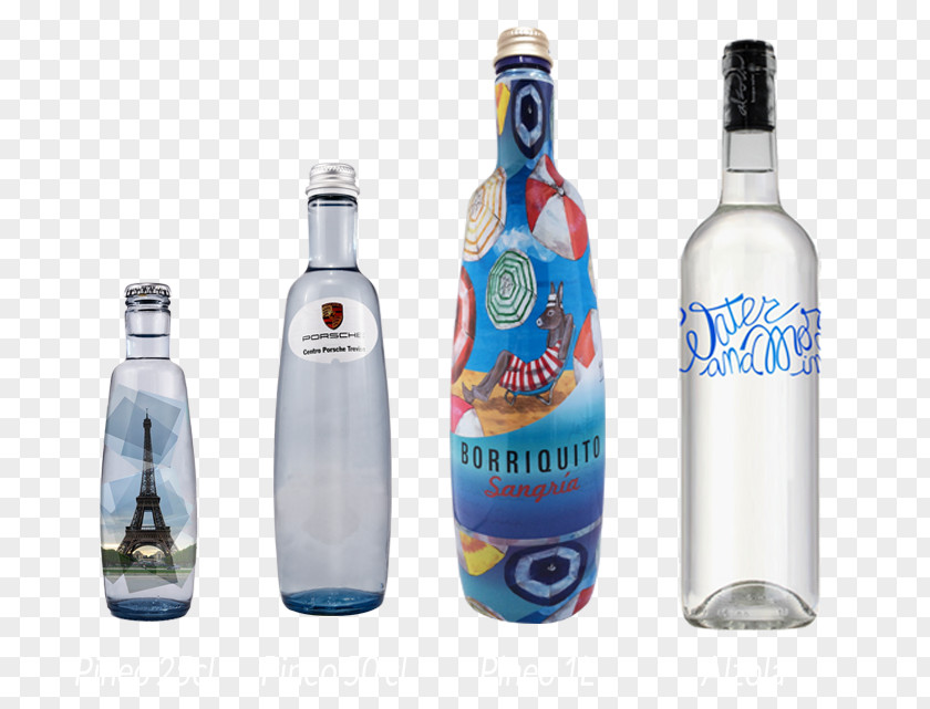 Water Glass Bottle Liqueur Advertising PNG