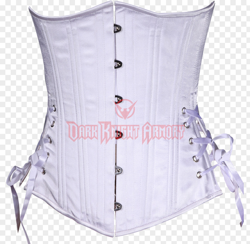 White Satin Corset Waist PNG