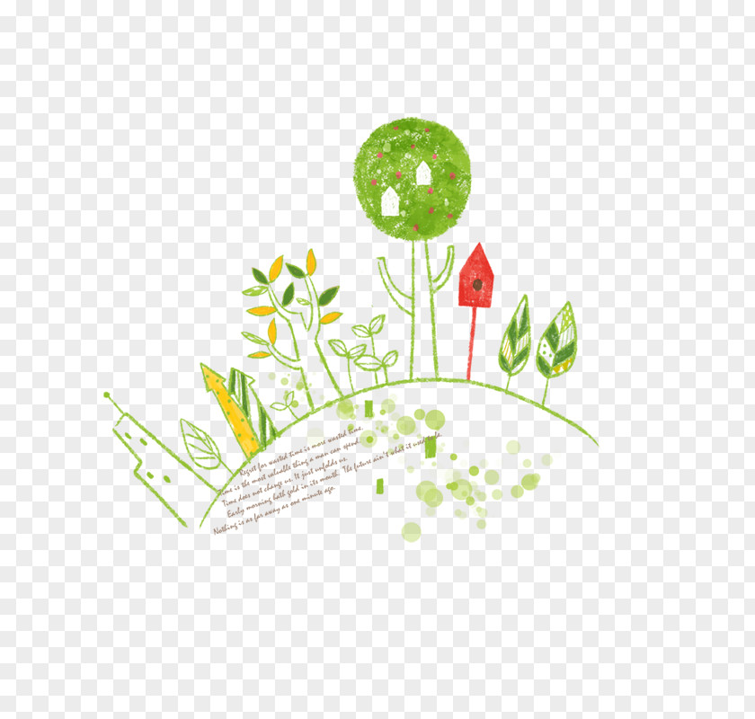 Painted Green Grass Jung District Business Social Enterprise Illustration PNG