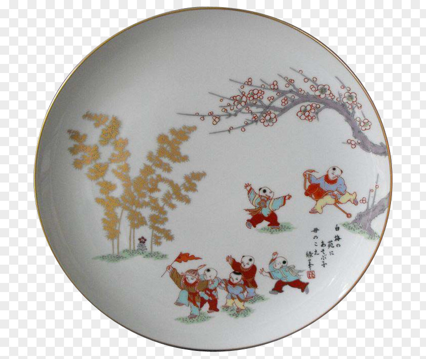 Plate Porcelain Arita Antique Collectable PNG